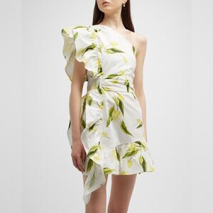 LALIBELA Stephanie Digital-Print Short Ruffle Dress size S